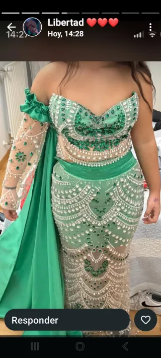 Vestido de Novia con Piedras Talla Única