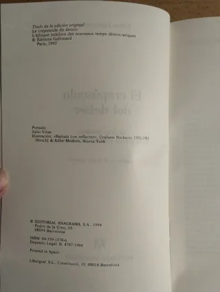 El Crepúsculo del Deber - Gilles Lipovetsky