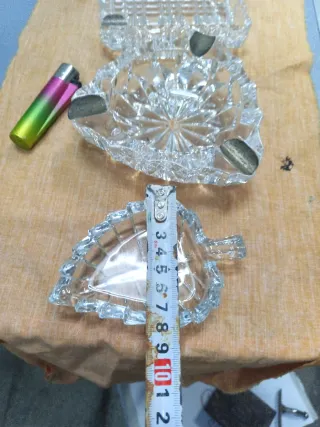 Lote de 4 ceniceros de cristal