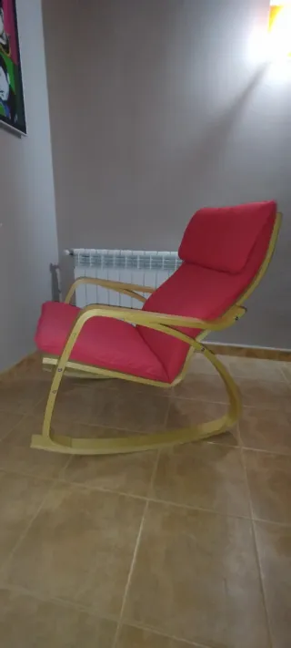 Mecedora Ikea Madera Roja