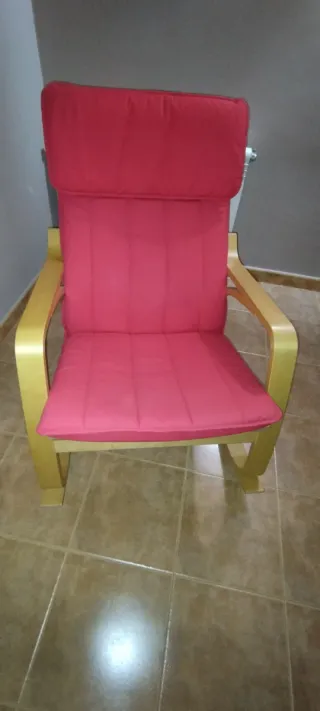 Mecedora Ikea Madera Roja