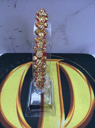 Pulsera 3 carriles oro laminado