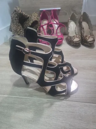 Lote Zapatos Talla 37 Negro y Rosa