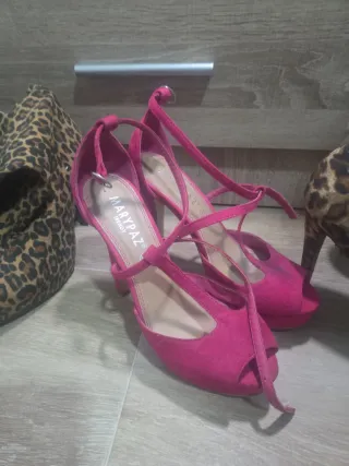 Lote Zapatos Talla 37 Negro y Rosa