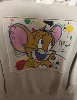 Sudadera Tom & Jerry Mujer Beige/piedra.