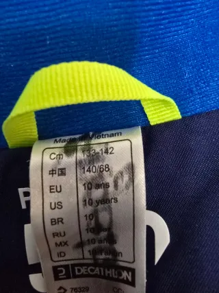 Chaqueta esquí infantil azul y verde