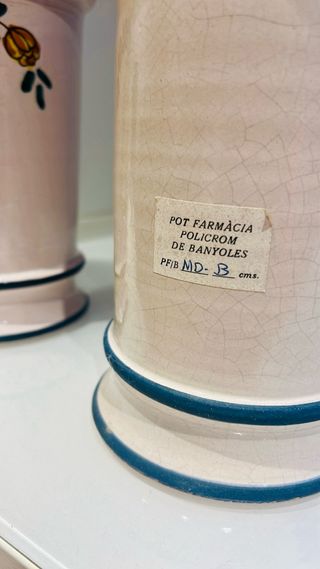 2 Botes Farmacia Policromados Banyoles 24cm