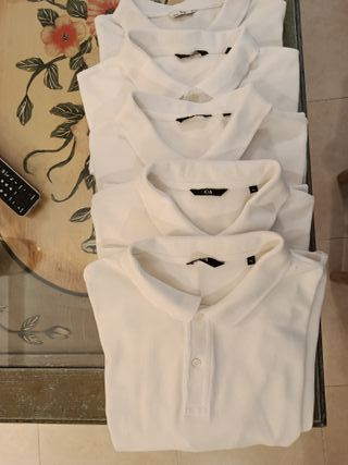 Lote 5 polos C&A blancos