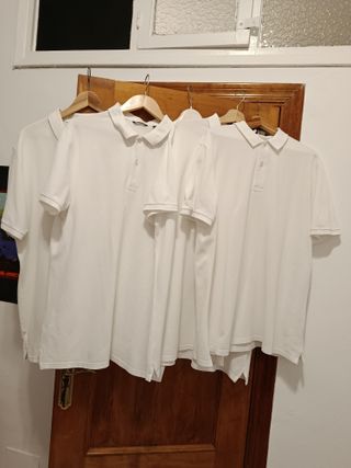 Lote 5 polos C&A blancos