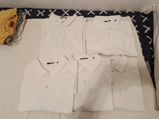Lote 5 polos C&A blancos
