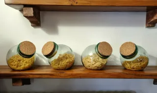 Set 4 vaso barattolo anfora vetro tappo sughero