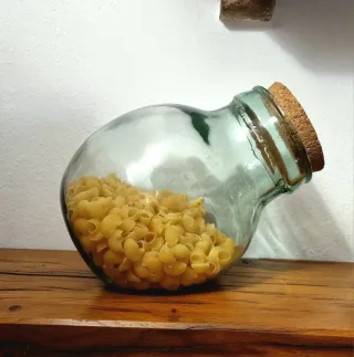 Set 4 vaso barattolo anfora vetro tappo sughero