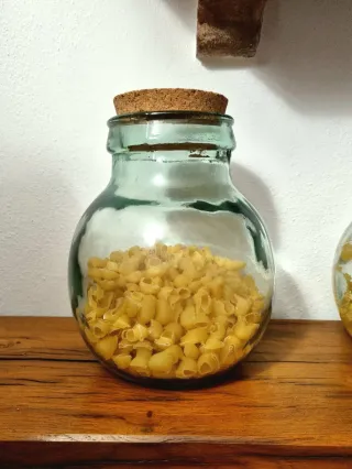 Set 4 vaso barattolo anfora vetro tappo sughero