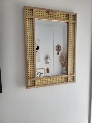 Espejo Ratán y Madera