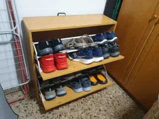 Zapatero recibidor madera 16 pares