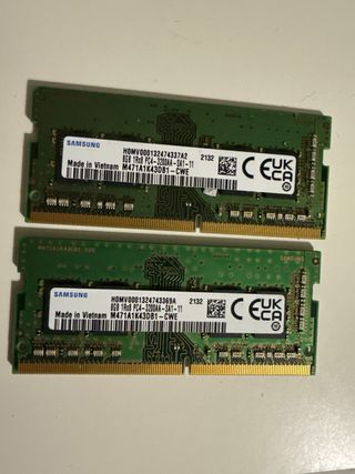 2x Samsung 8GB DDR4 SODIMM 3200MHz RAM