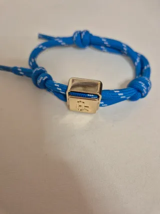 Pulsera cordón naranja y azul