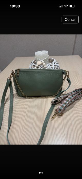 Bolso piel El Corte Inglés verde