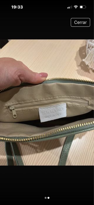 Bolso piel El Corte Inglés verde