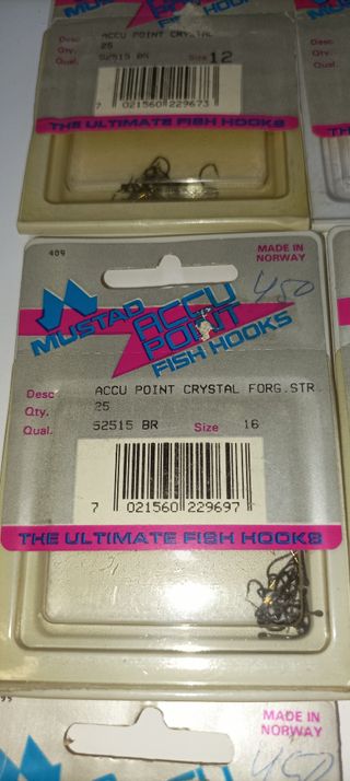 Anzuelos Mustad 12, 14, 16, 18, 20