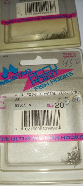 Anzuelos Mustad 12, 14, 16, 18, 20