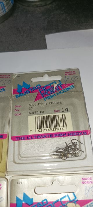 Anzuelos Mustad 12, 14, 16, 18, 20