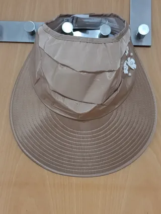 Sombrero de playa plegable mujer beige