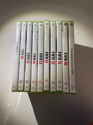 Pack de 10 videjuegos FIFA y PES, Xbox 360