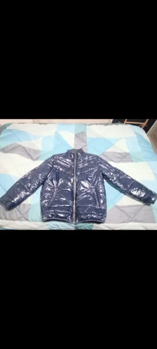 Giubbotto piumino blu lucido Tg L