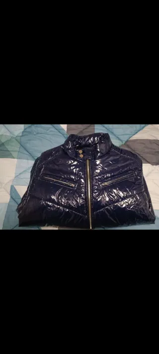 Giubbotto piumino blu lucido Tg L