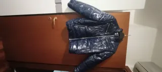 Giubbotto piumino blu lucido Tg L