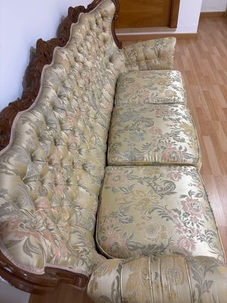 Sofá Vintage Tela y Madera