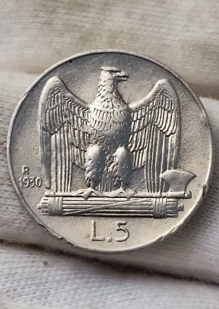 Italia Lote 5 Lire 1927 + 1930 Plata