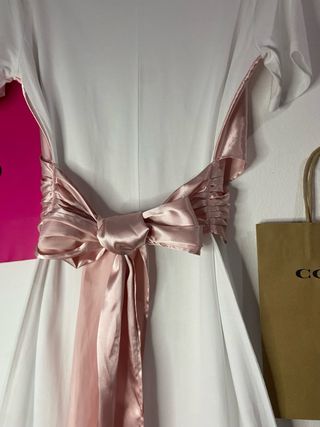 Vestido Zara Blanco y Rosa Talla S
