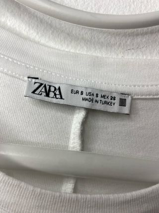 Vestido Zara Blanco y Rosa Talla S