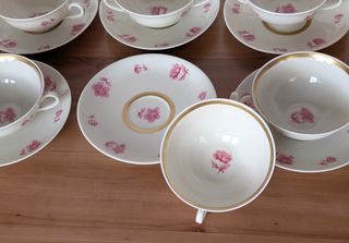 Juego 6 servicios consomé porcelana Bidasoa 1950s