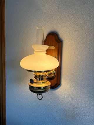 Aplique de pared madera y latón