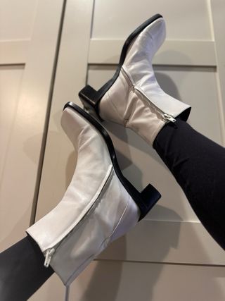 Botines Zara Piel Blancos Talla 39