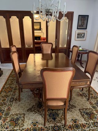 Mesa de comedor de madera extensible