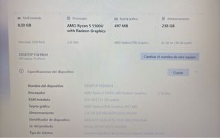 HP 15” Ryzen 5 5500U SSD 256GB Windows