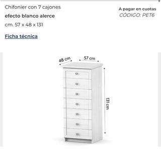 **NUEVO** Cómoda Sinfonier Blanco Roto