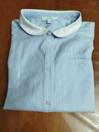 Camisa Jacadi niña azul y blanca talla 12 años