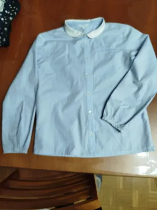 Camisa Jacadi niña azul y blanca talla 12 años
