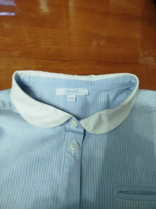 Camisa Jacadi niña azul y blanca talla 12 años