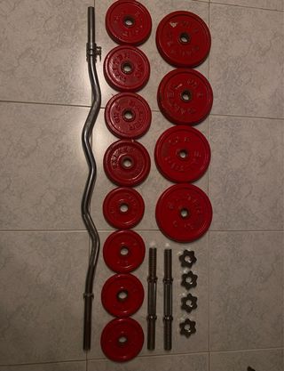 Barra Z, mancuernas y discos SALTER