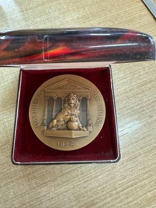Medalla Constitución Española 1978 bronce 8,4 cm