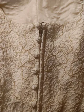 Conjunto Novia Pepe Botella Blanco y crema, guipur