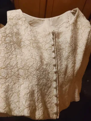 Conjunto Novia Pepe Botella Blanco y crema, guipur