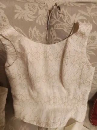 Conjunto Novia Pepe Botella Blanco y crema, guipur