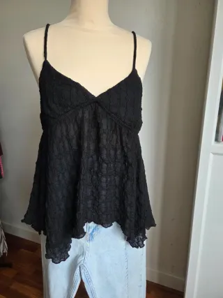 Top calado Pull&Bear negro
